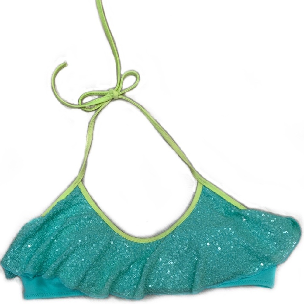 Victorias Secret sequin draped front halter bikini top